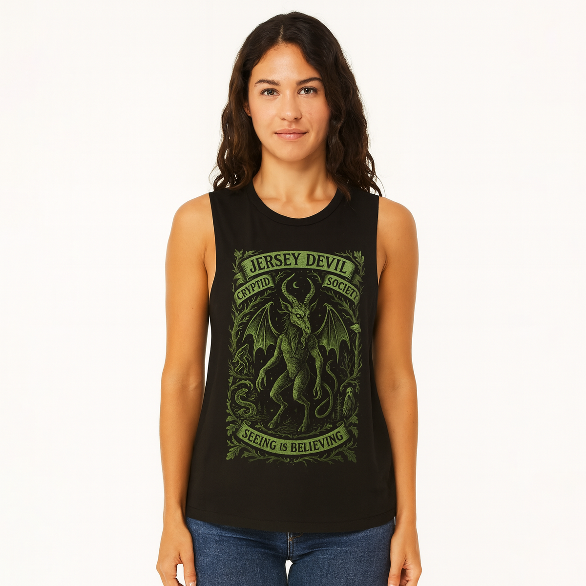 Wholesale ​Jersey Devil Cryptid Society Girls Tank - Shady Front