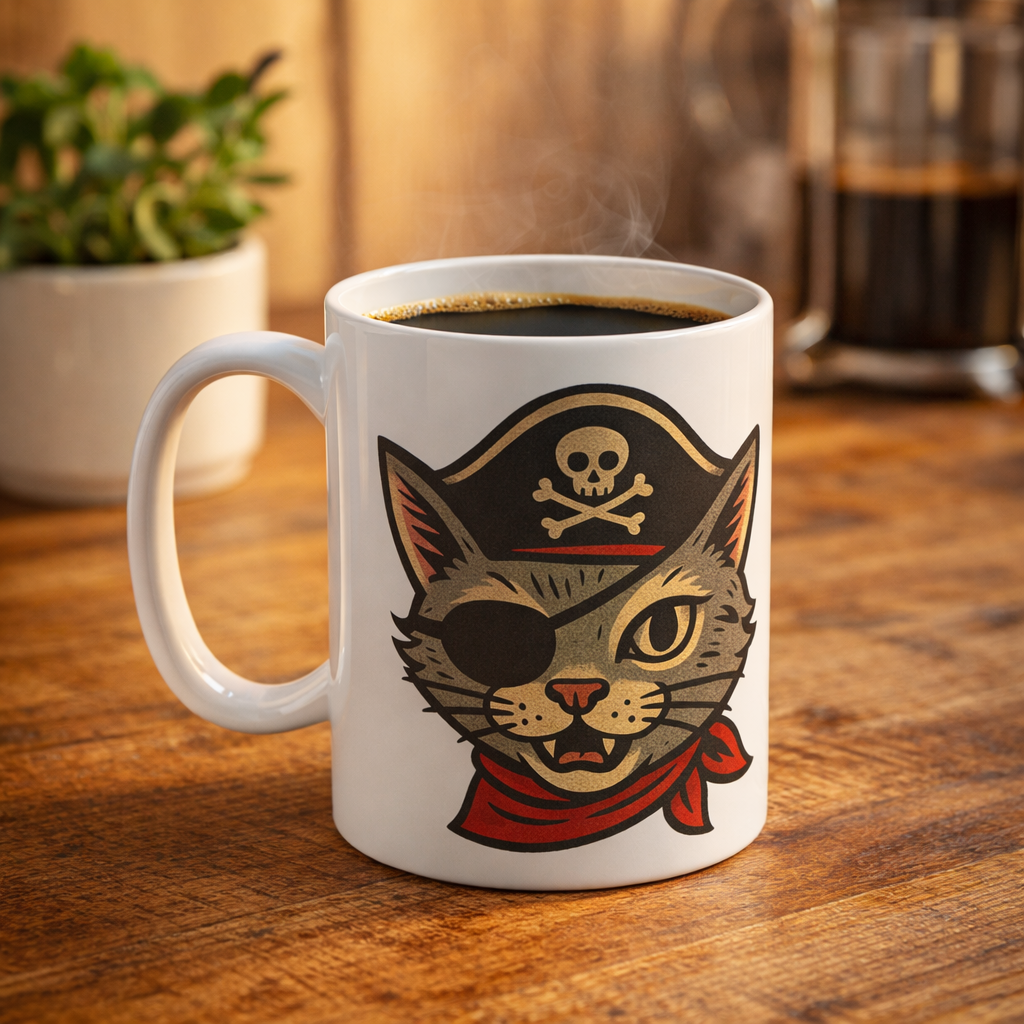 Wholesale ​Pirate Cat Mug - Shady Front