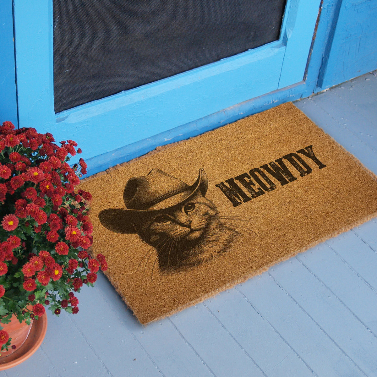 Wholesale ​Cowboy Cat "Meowdy" Door Mat - Shady Front