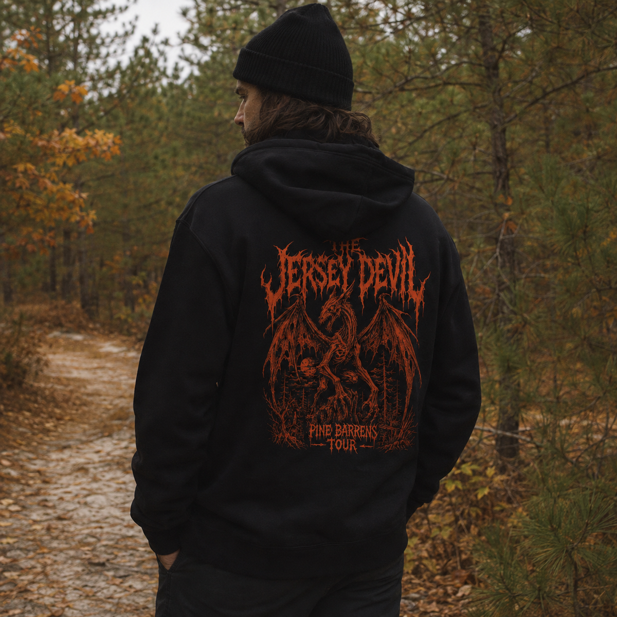 Wholesale ​Jersey Devil Pine Barrens Tour Zip Up Hoodie - Shady Front