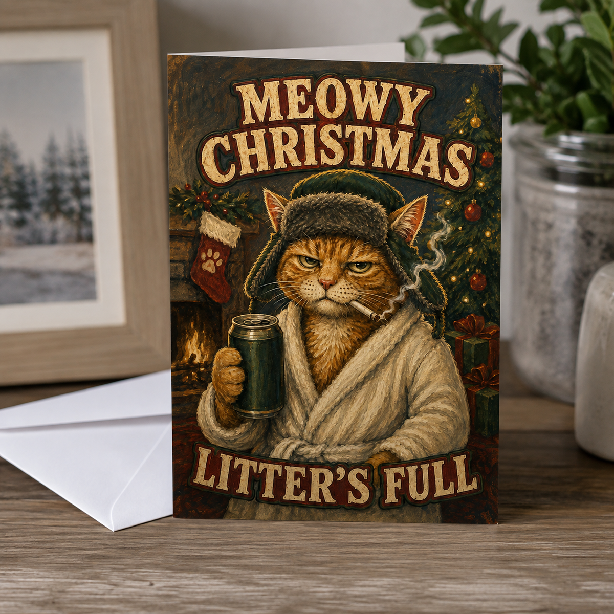 Wholesale ​Meowy Christmas Litters Full Christmas Card - Shady Front