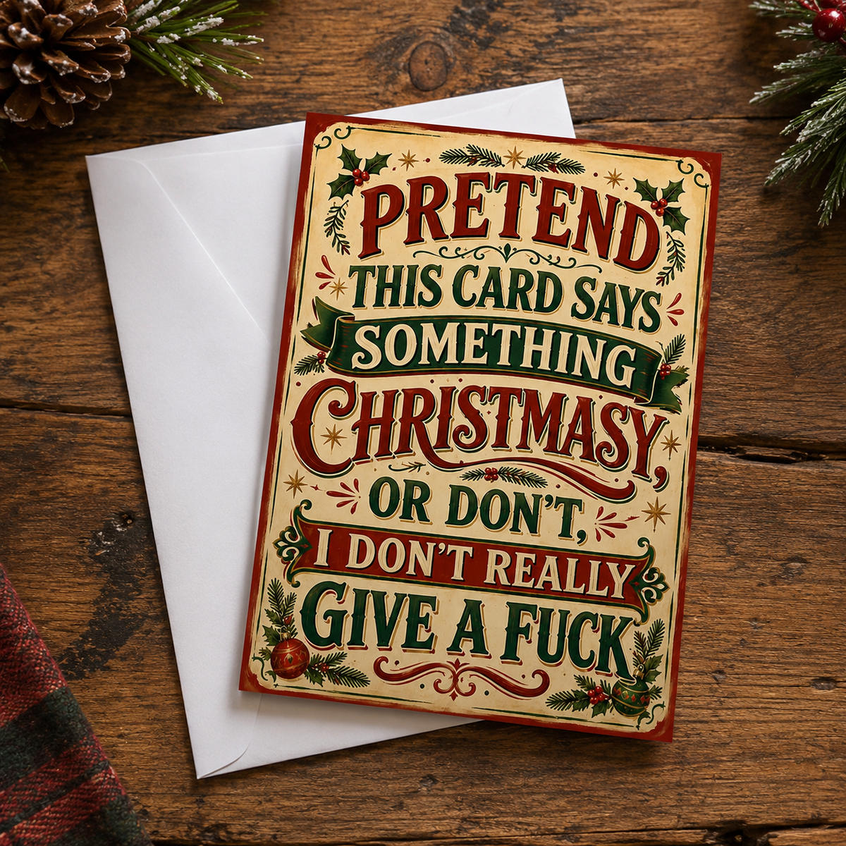 Wholesale Sarcastic Christmasy Holiday Card - Shady Front