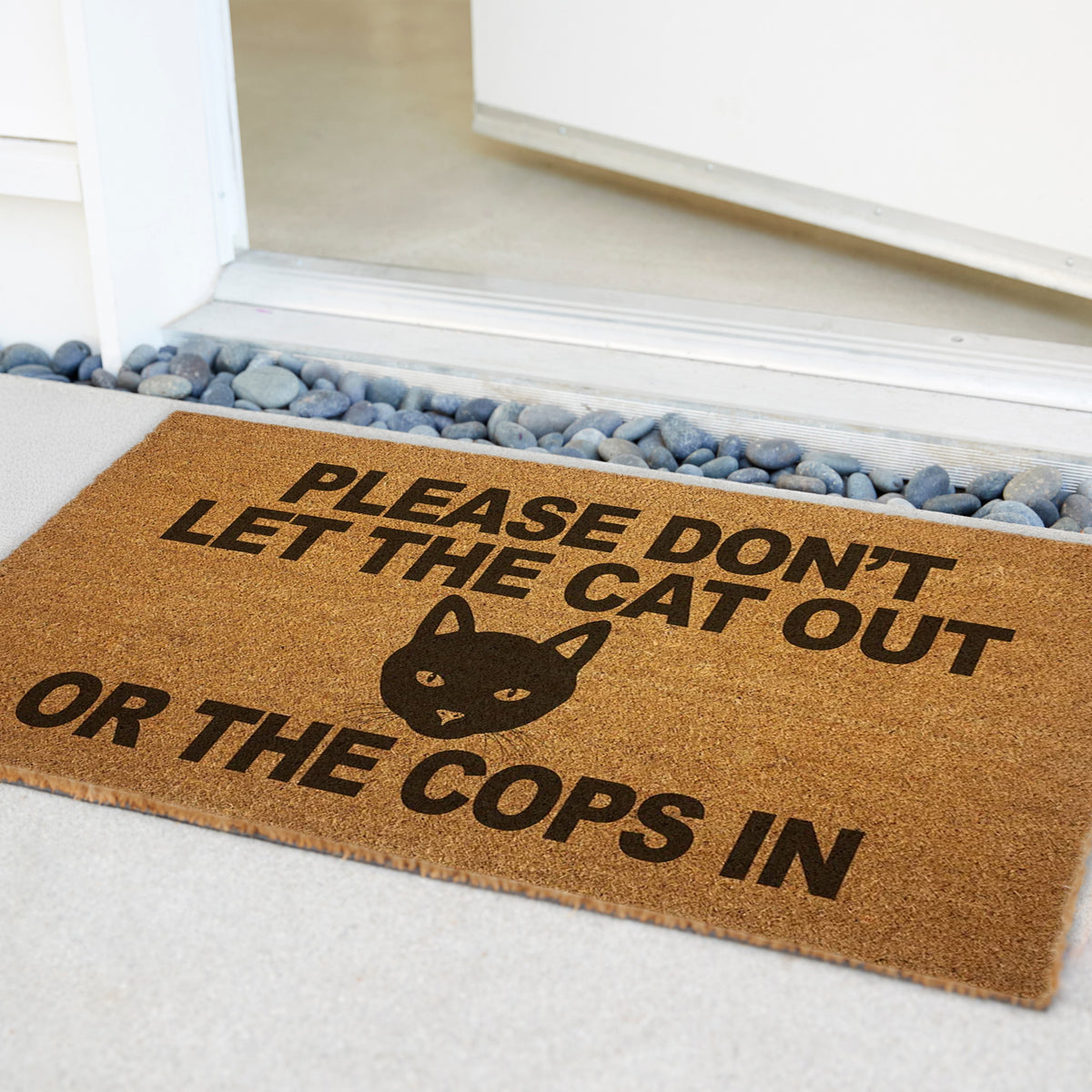 Wholesale ​Please Don't Let the Cat Out or the Cops In Door Mat - Shady Front