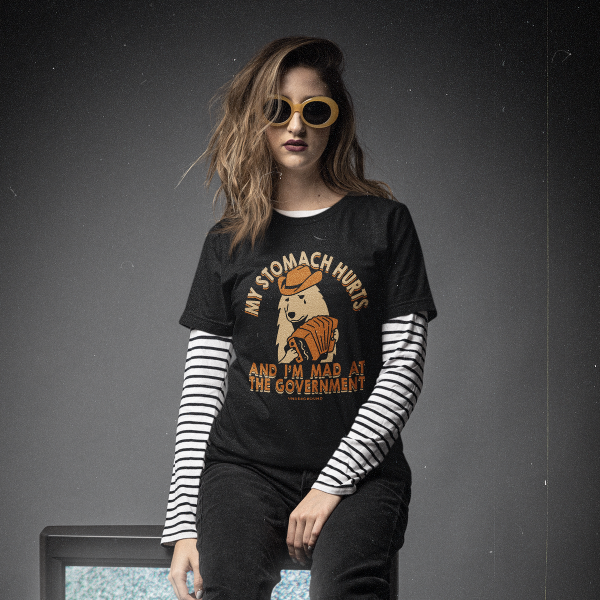 Wholesale ​My Stomach Hurts and I'm Mad at the Government T-Shirt - Shady Front