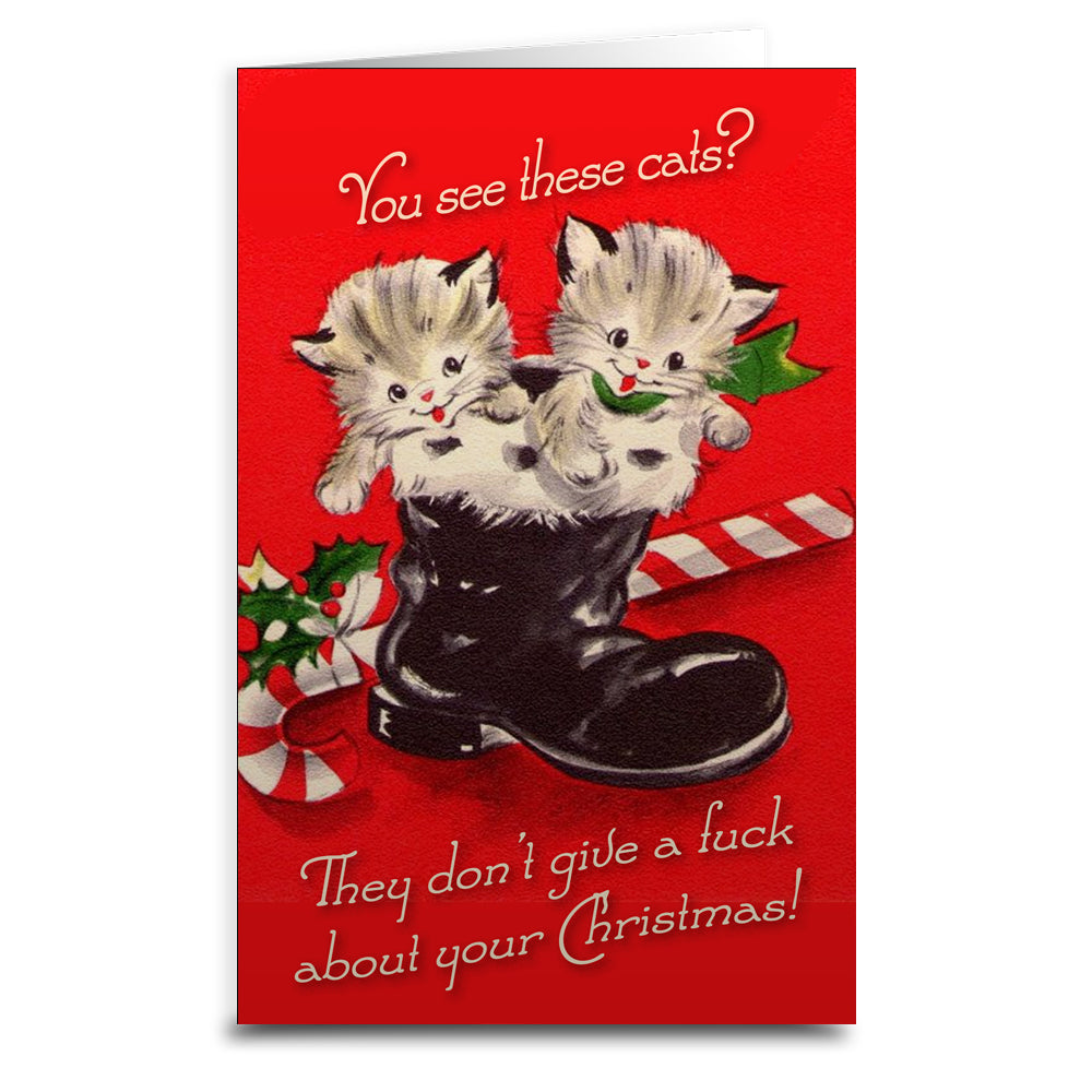 Wholesale ​Cats Don't Care About Christmas Greeting Card - Shady Front