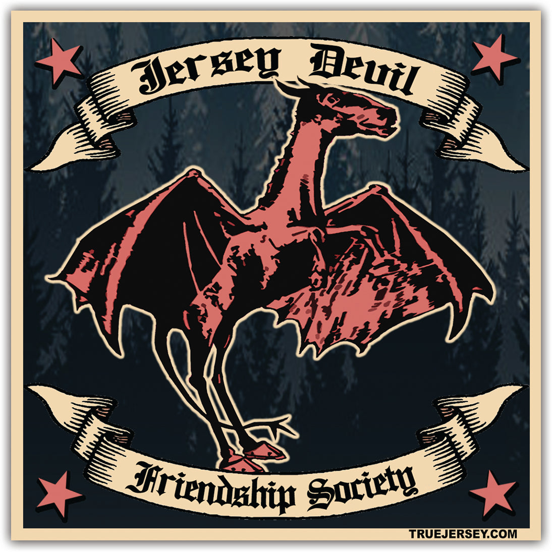 Wholesale ​Jersey Devil Friendship Society Sticker - Shady Front