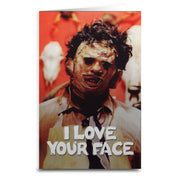 Wholesale ​Leatherface "Love Your Face" Greeting Card - Shady Front