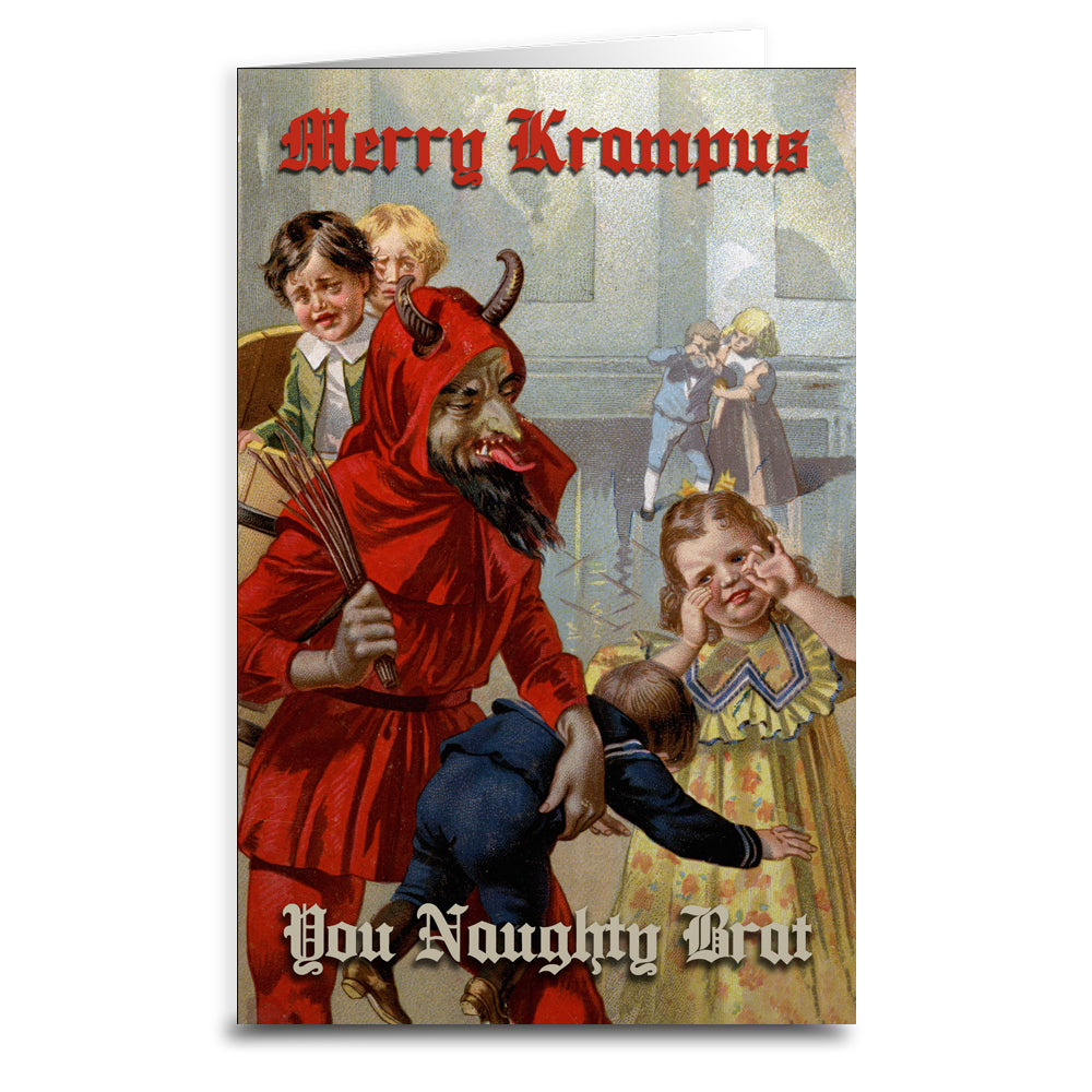 Wholesale ​Merry Krampus You Naughty Brat Christmas Card - Shady Front