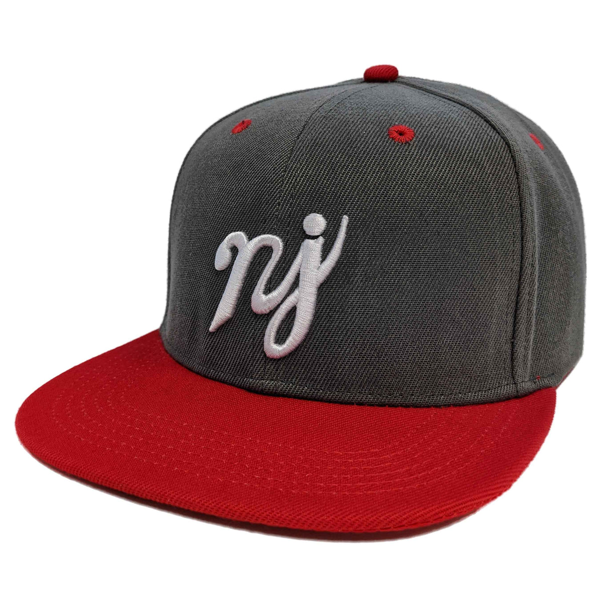 Wholesale ​Red + Heather Grey "NJ" Hat - Shady Front