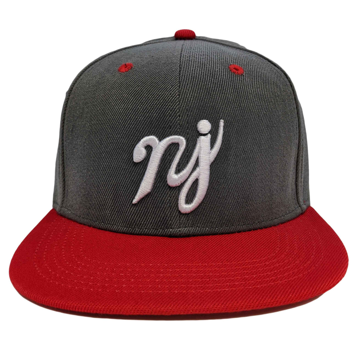Wholesale ​Red + Heather Grey "NJ" Hat - Shady Front