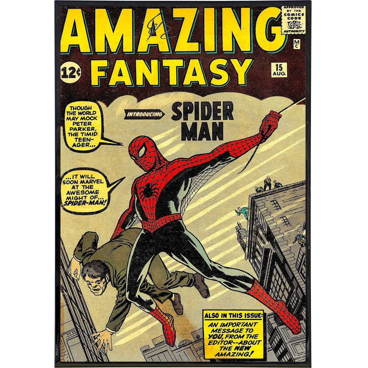 Wholesale ​Amazing Fantasy "Spiderman" Comic Cover Print - Shady Front