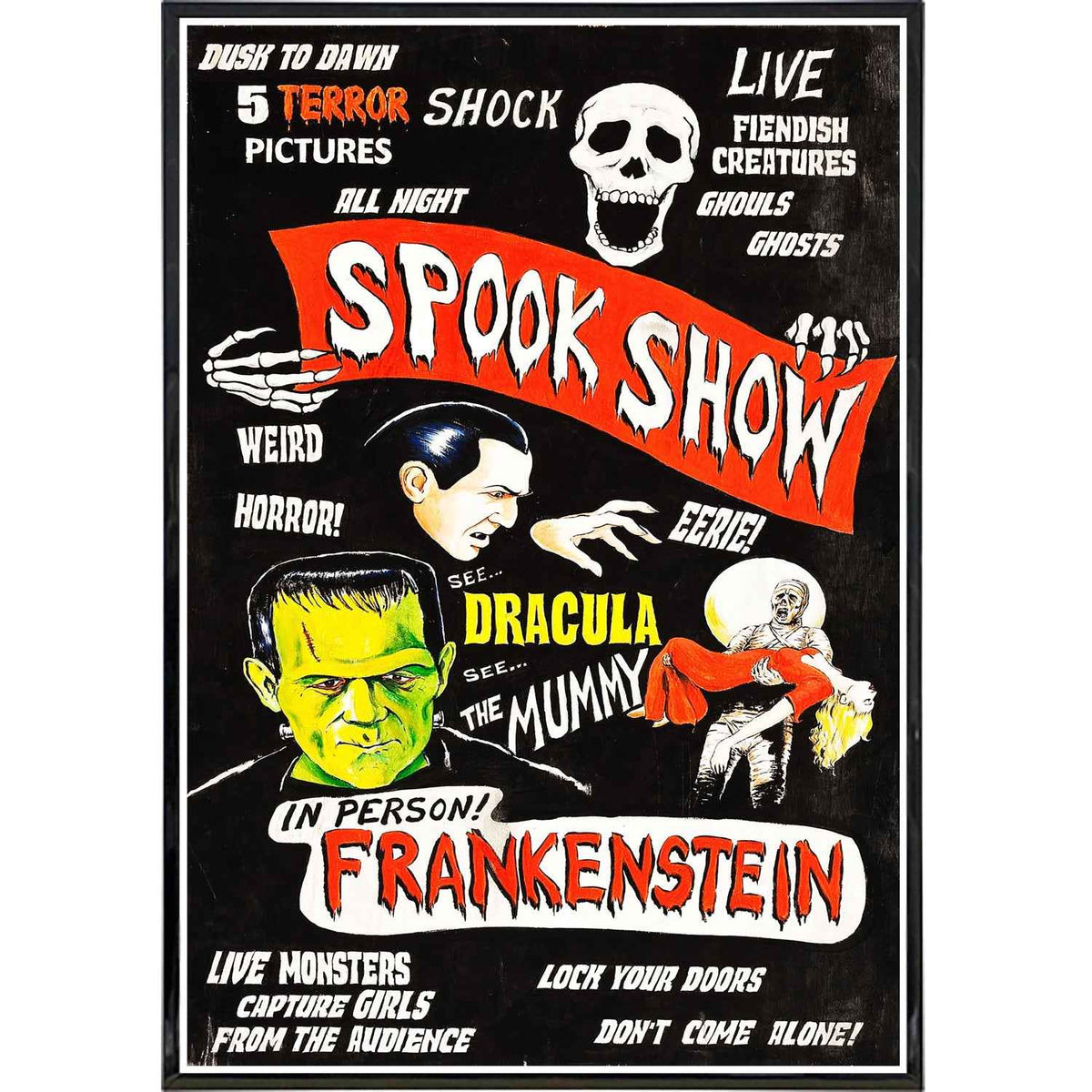 Wholesale ​Frankenstein "Spook Show" Poster Print - Shady Front